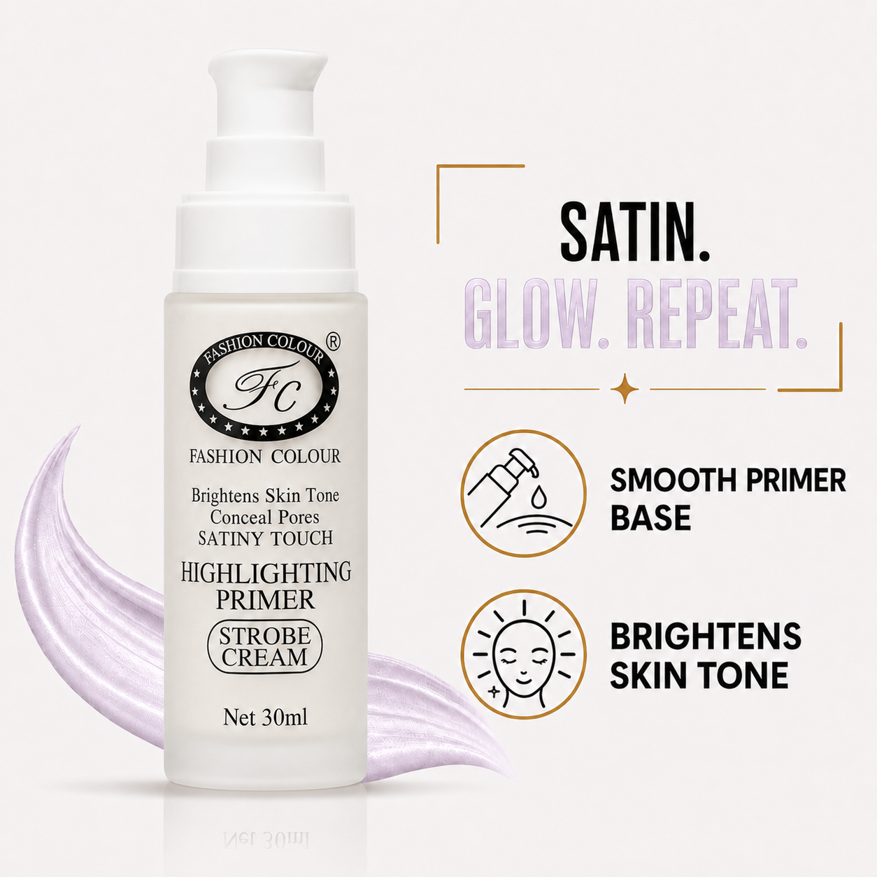 Highlighting Primer, Brightens Skin Tone, Conceal Pores, 30ml