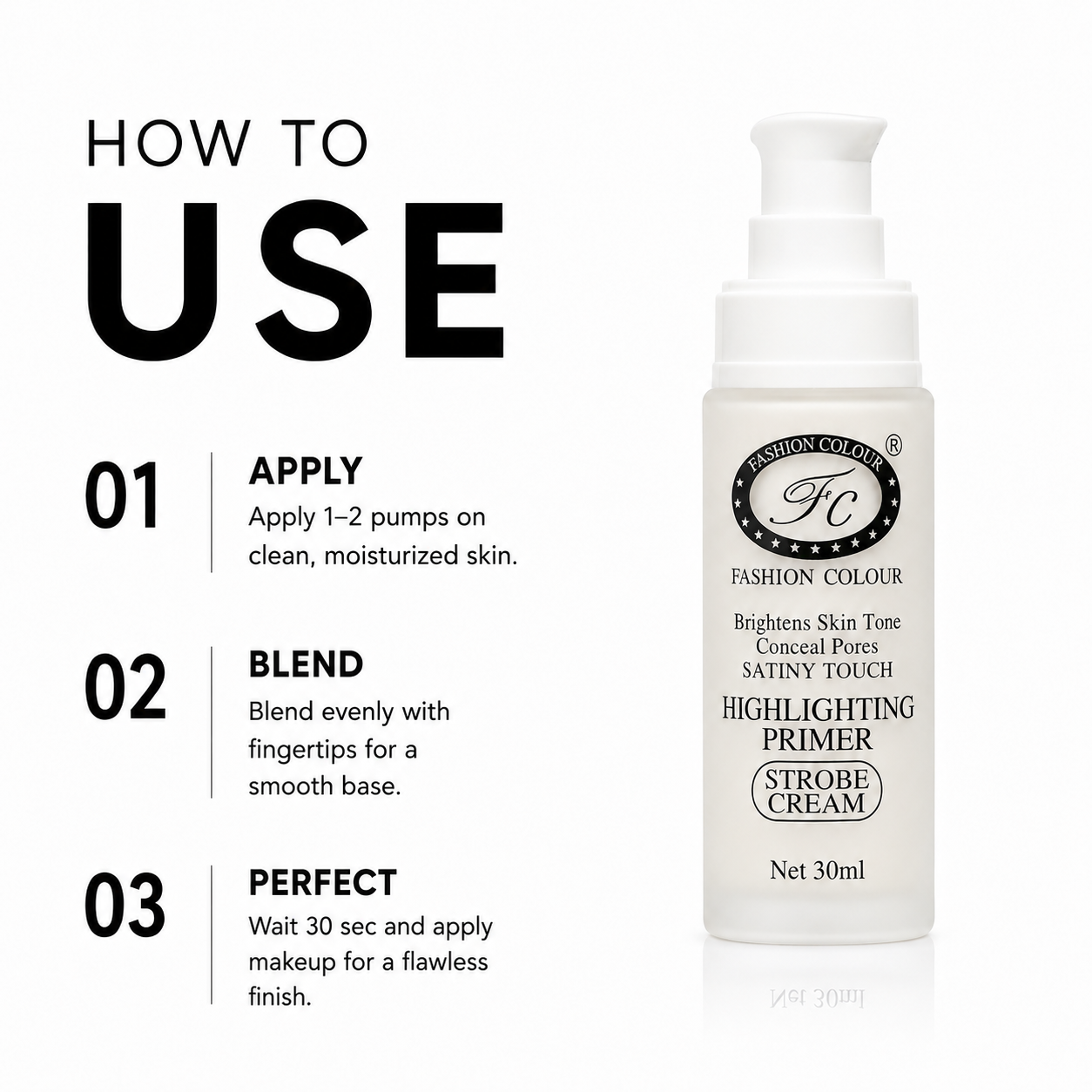 Highlighting Primer, Brightens Skin Tone, Conceal Pores, 30ml