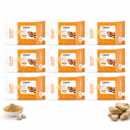 Clean It Zero Hand and Face Cleaning Wipes | Multani Mitti | 25N | 9 Pack