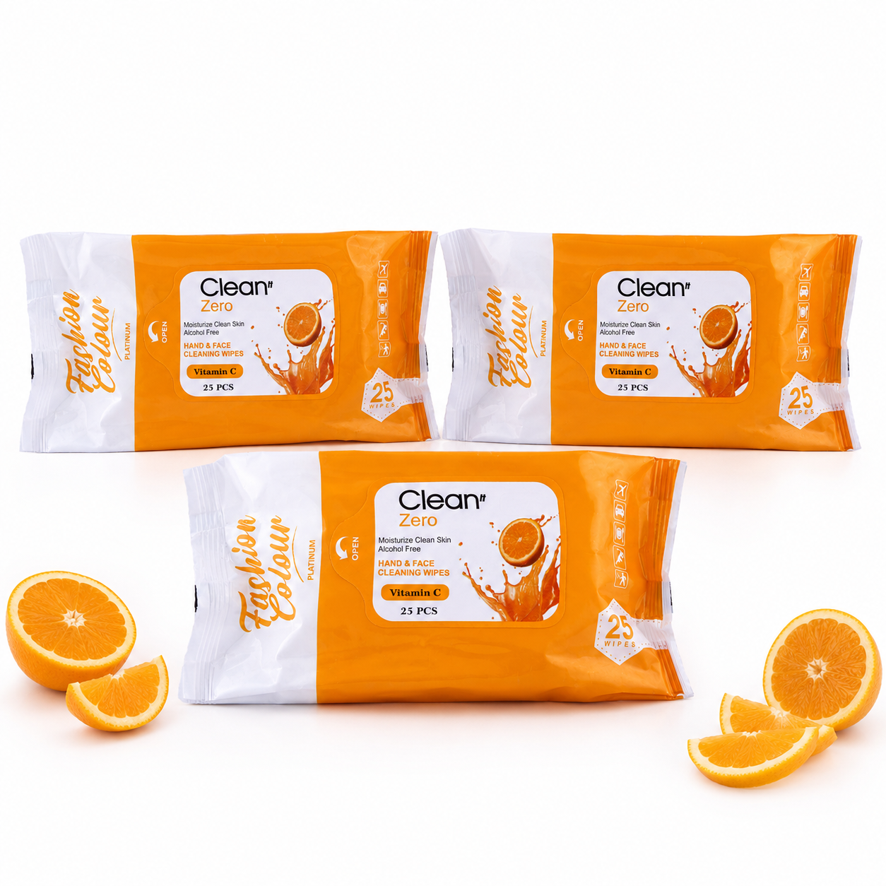Clean It Zero Hand and Face Cleaning Wipes | Vitamin C | 25N | 3 Pack