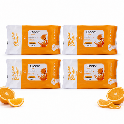 Clean It Zero Hand and Face Cleaning Wipes | Vitamin C | 25N | 4 Pack