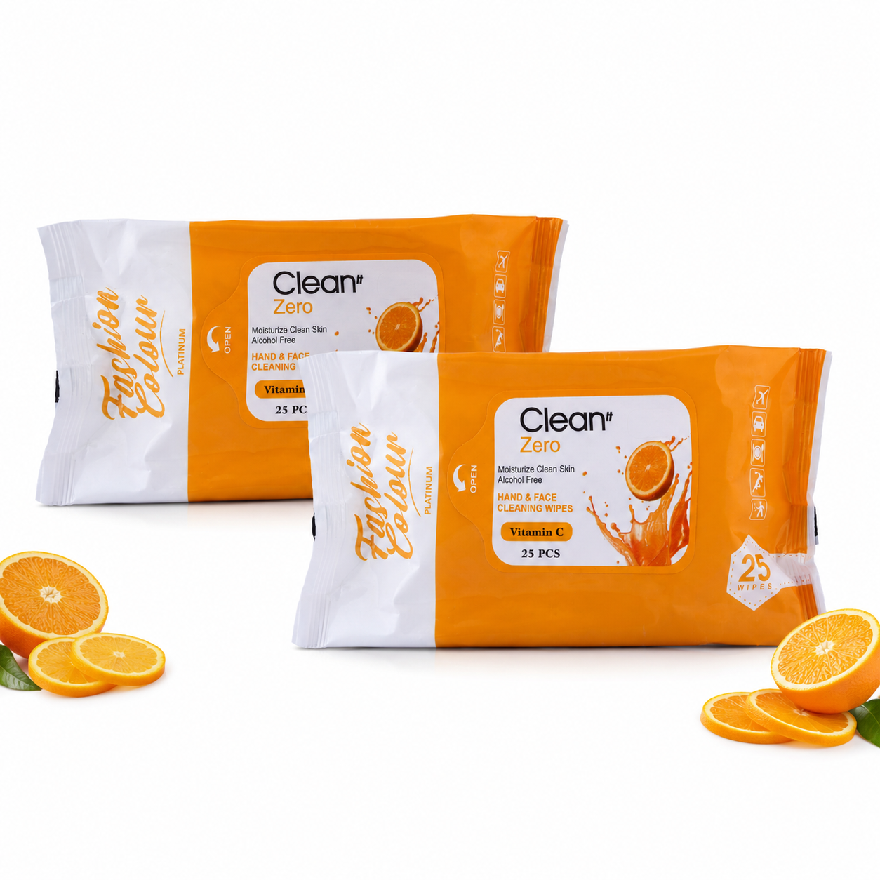 Clean It Zero Hand and Face Cleaning Wipes | Vitamin C | 25N | 2 Pack
