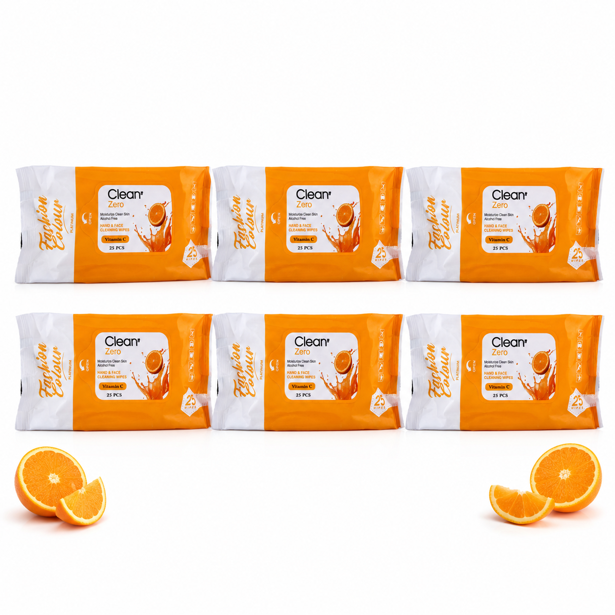 Clean It Zero Hand and Face Cleaning Wipes | Vitamin C | 25N | 6 Pack