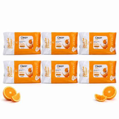 Clean It Zero Hand and Face Cleaning Wipes | Vitamin C | 25N | 6 Pack