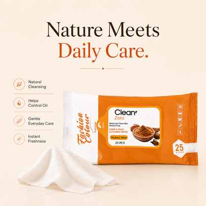 Clean It Zero Hand and Face Cleaning Wipes | Multani Mitti | 25N