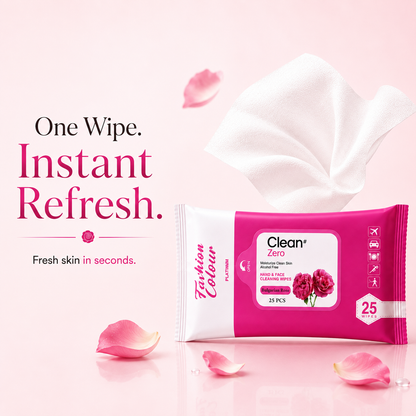 Clean It Zero Hand and Face Cleaning Wipes | Bulgarian Rose | 25N | 2 Pack