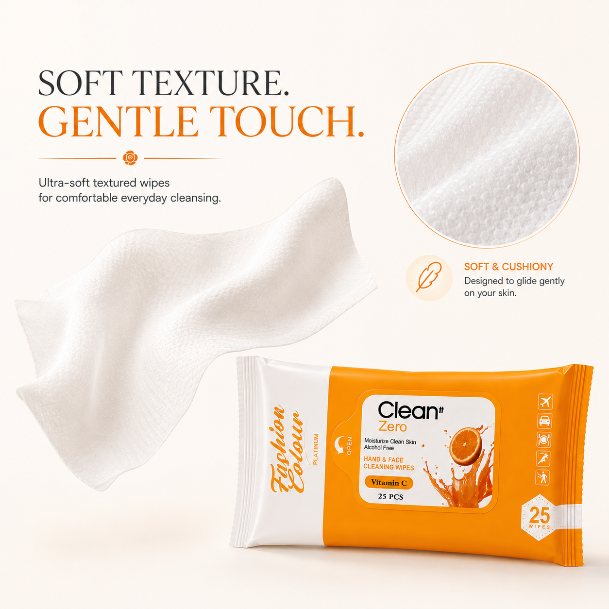 Clean It Zero Hand and Face Cleaning Wipes | Vitamin C | 25N