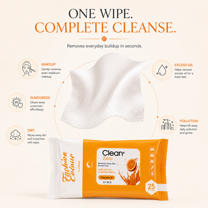 Clean It Zero Hand and Face Cleaning Wipes | Vitamin C | 25N