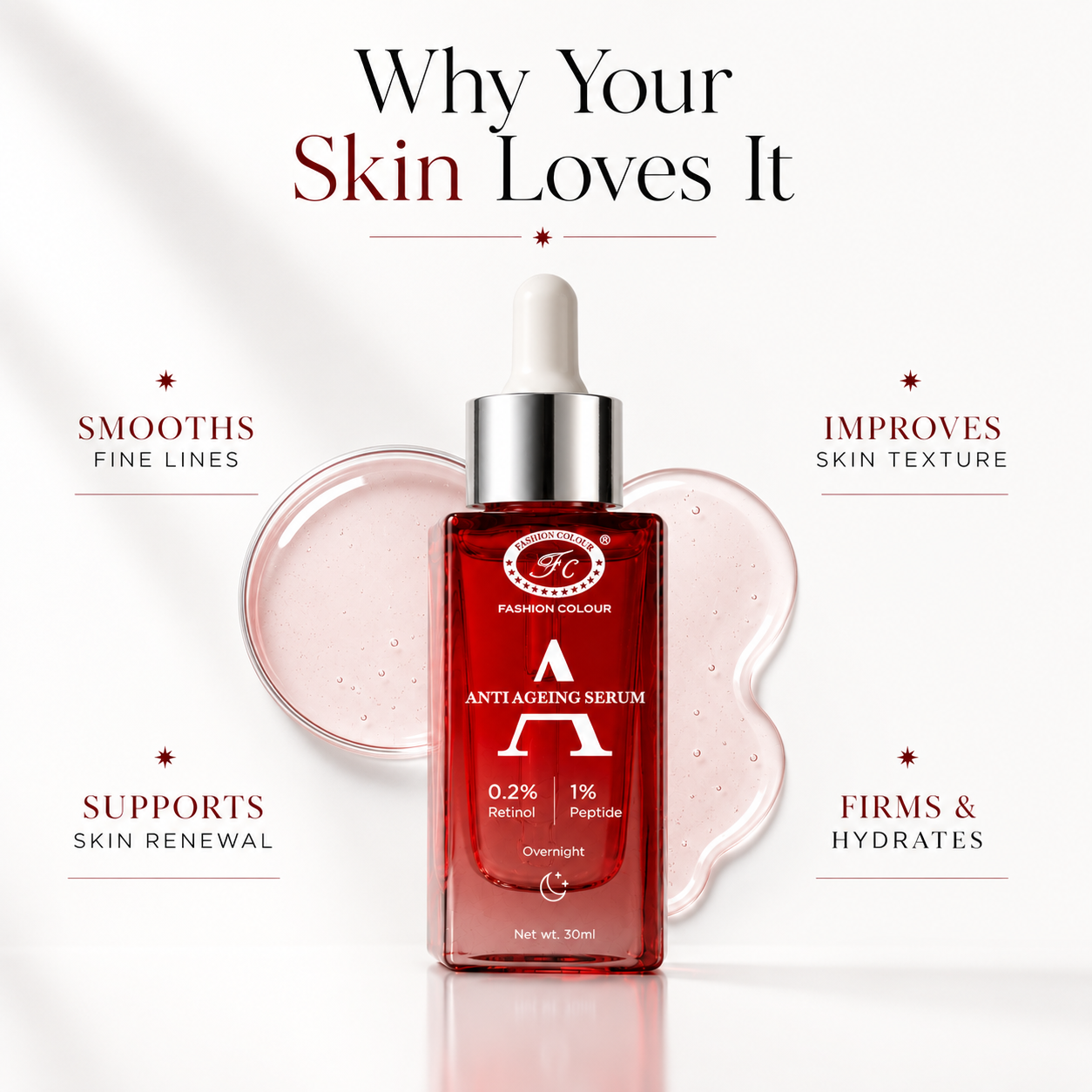 Anti-Ageing Face Serum with 0.2% Retinol & 1% Peptides