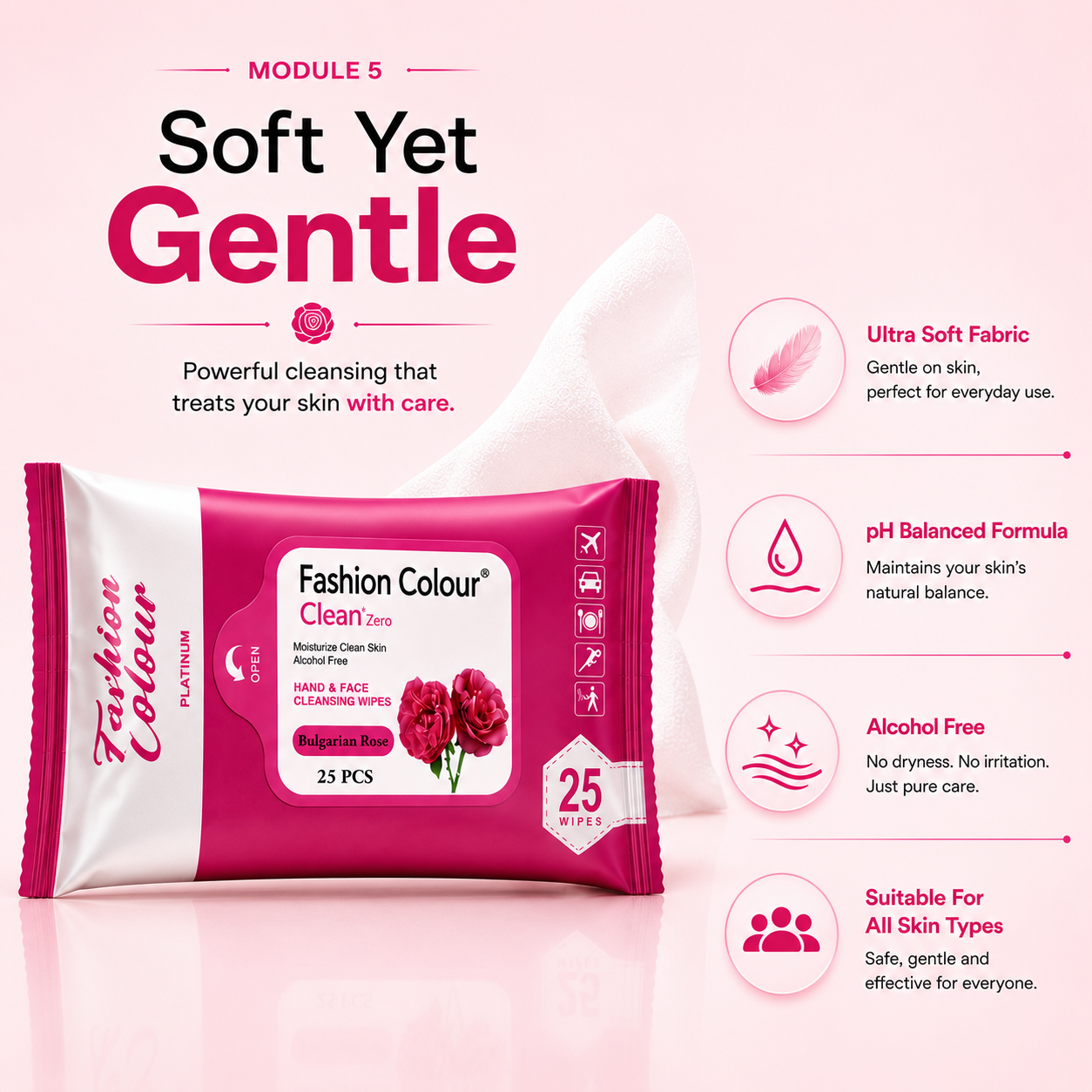 Clean It Zero Hand and Face Cleaning Wipes | Bulgarian Rose | 25N | 2 Pack