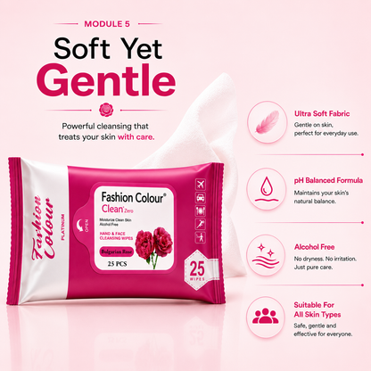 Clean It Zero Hand and Face Cleaning Wipes | Bulgarian Rose | 25N | 2 Pack