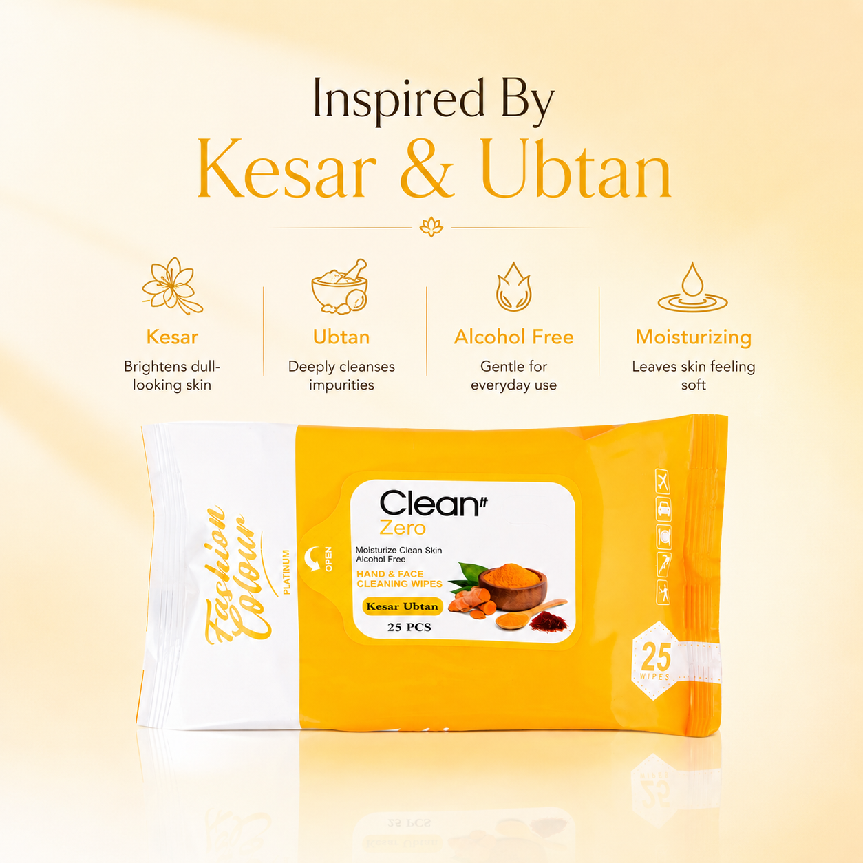 Clean It Zero Hand and Face Cleaning Wipes | Kesar Ubtan | 25N