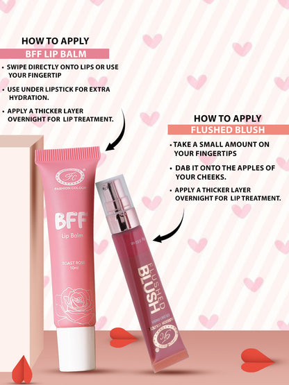 Studio Finish Flushed Blush (Rose Red,15ml) & BFF Lip Balm (TOAST ROSE, 10ml)