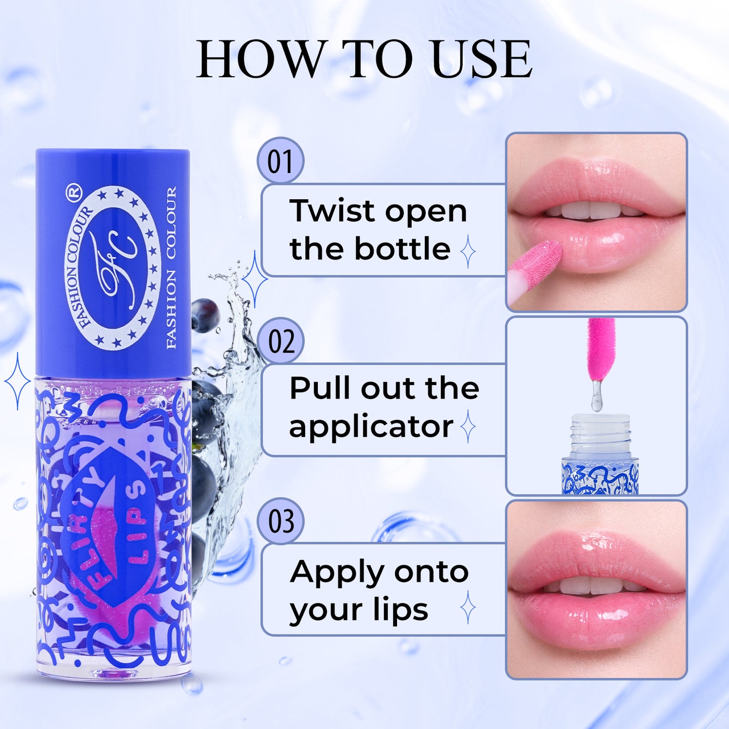 Flirty Lips Lip & Cheek oil for Women | Colour Changing PH Lip Oil | Infused with Skin Loving Ingredients | Long-Lasting Nourishment, Hydration, 4ml