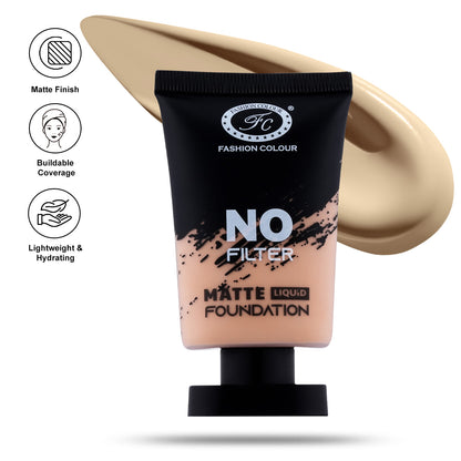 No Filter Matte Liquid Foundation I Lightweight I Breathabale Finish I All Skin Types