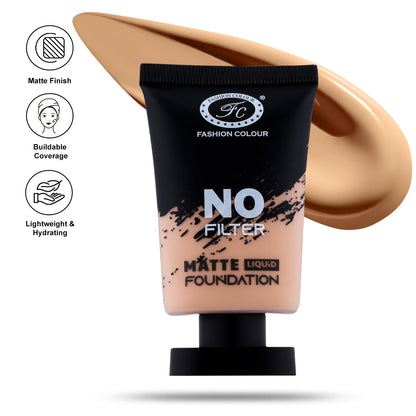 No Filter Matte Liquid Foundation I Lightweight I Breathabale Finish I All Skin Types