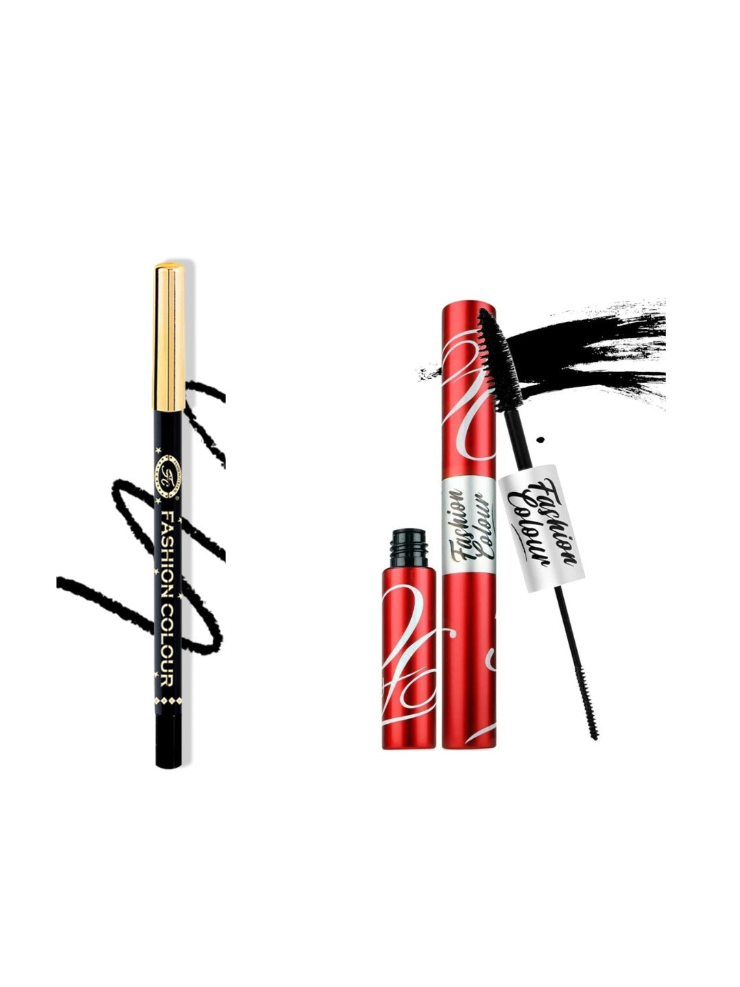 Platinum Double Head Mascara (Black 10 ml) & Super Gliding Kajal (Black 1.2g)