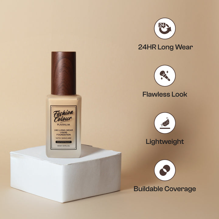 Fashion Colour 24Hr Longwear Liquid Foundation With Skin Care (Best Sellers)