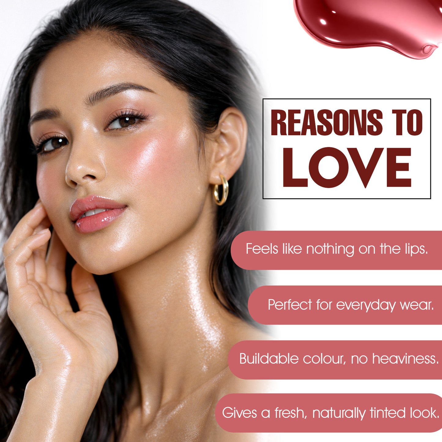 Sugabae Lip Tint | Long-Lasting Natural Lip & Cheek Tint | Lightweight, Smudge-Proof & Hydrating Formula | Soft Matte Finish | Moisturizing Lip Stain for All Skin Tones – 1.5g