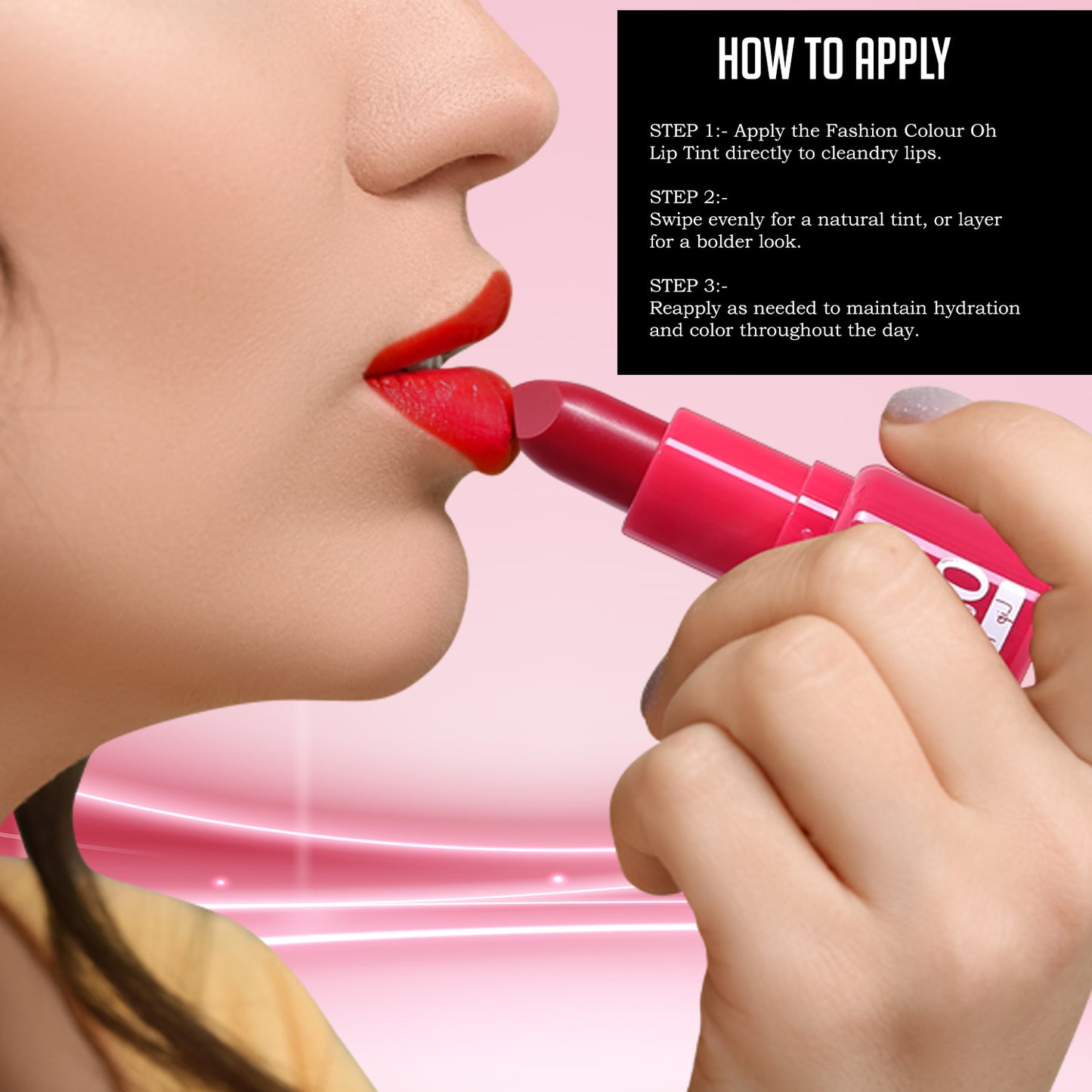 Fashion Colour Oh Lip Tint | Velvet Touch Hydra Lips | 10hrs of Hydration | Non-Sticky Formula | Tinted Lip Balm