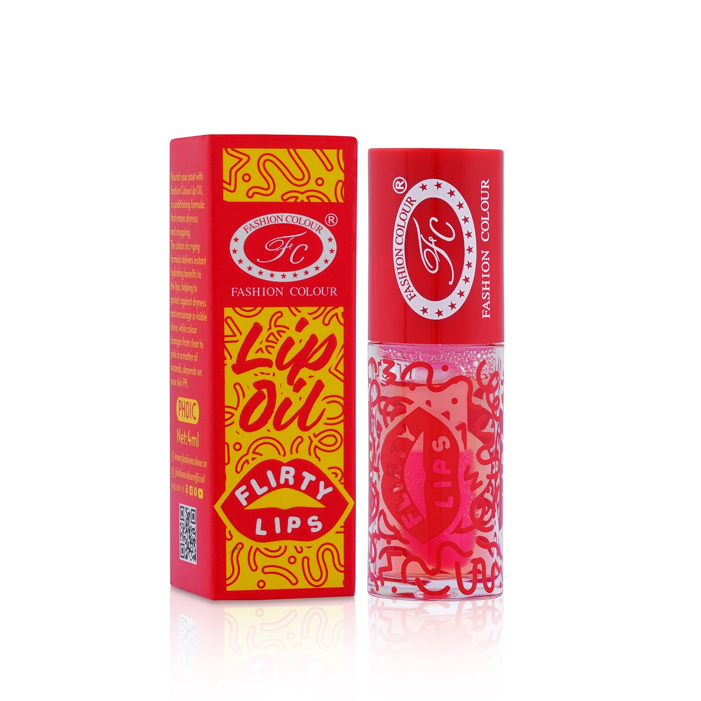 Flirty Lips Lip & Cheek oil for Women | Colour Changing PH Lip Oil | Infused with Skin Loving Ingredients | Long-Lasting Nourishment, Hydration, 4ml