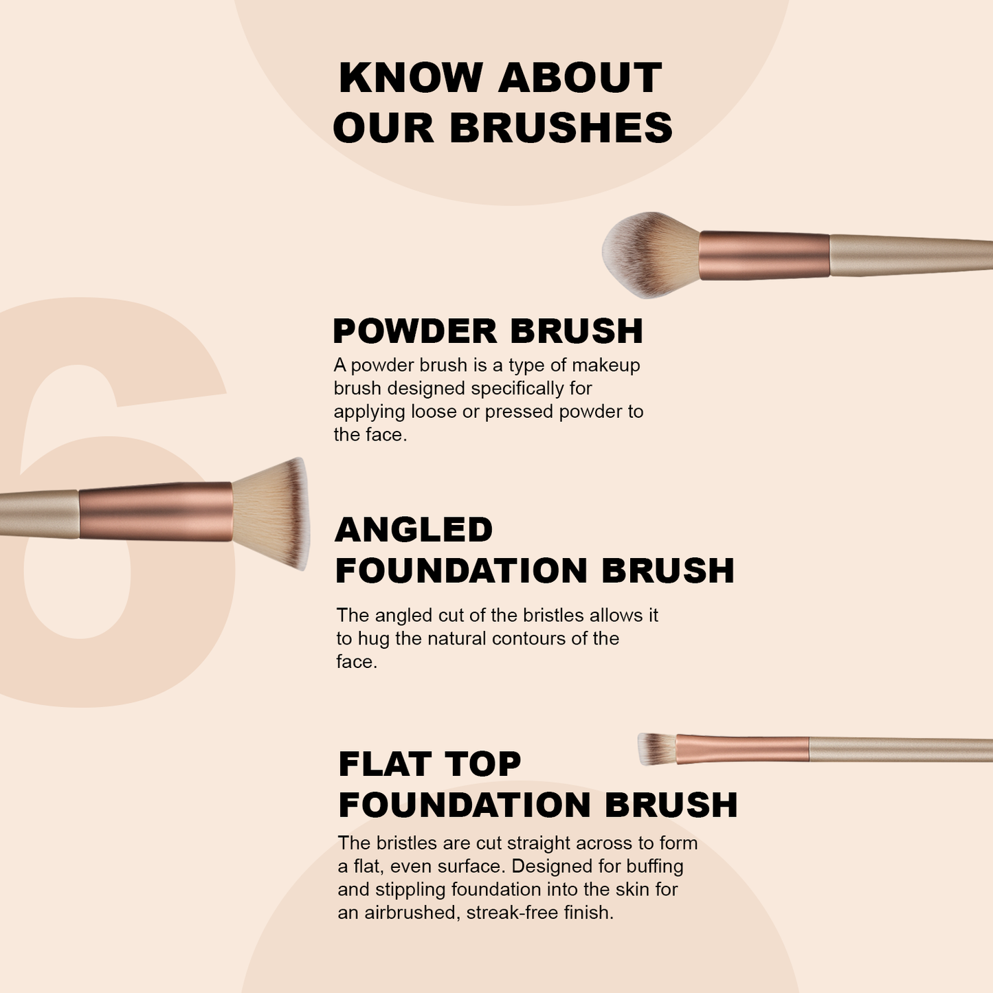 Pookie Picks 6-Piece Makeup Brush Set | Professional Face & Eye Brushes | Vegan, Cruelty-Free & Recyclable | Soft Bristles for Flawless Application