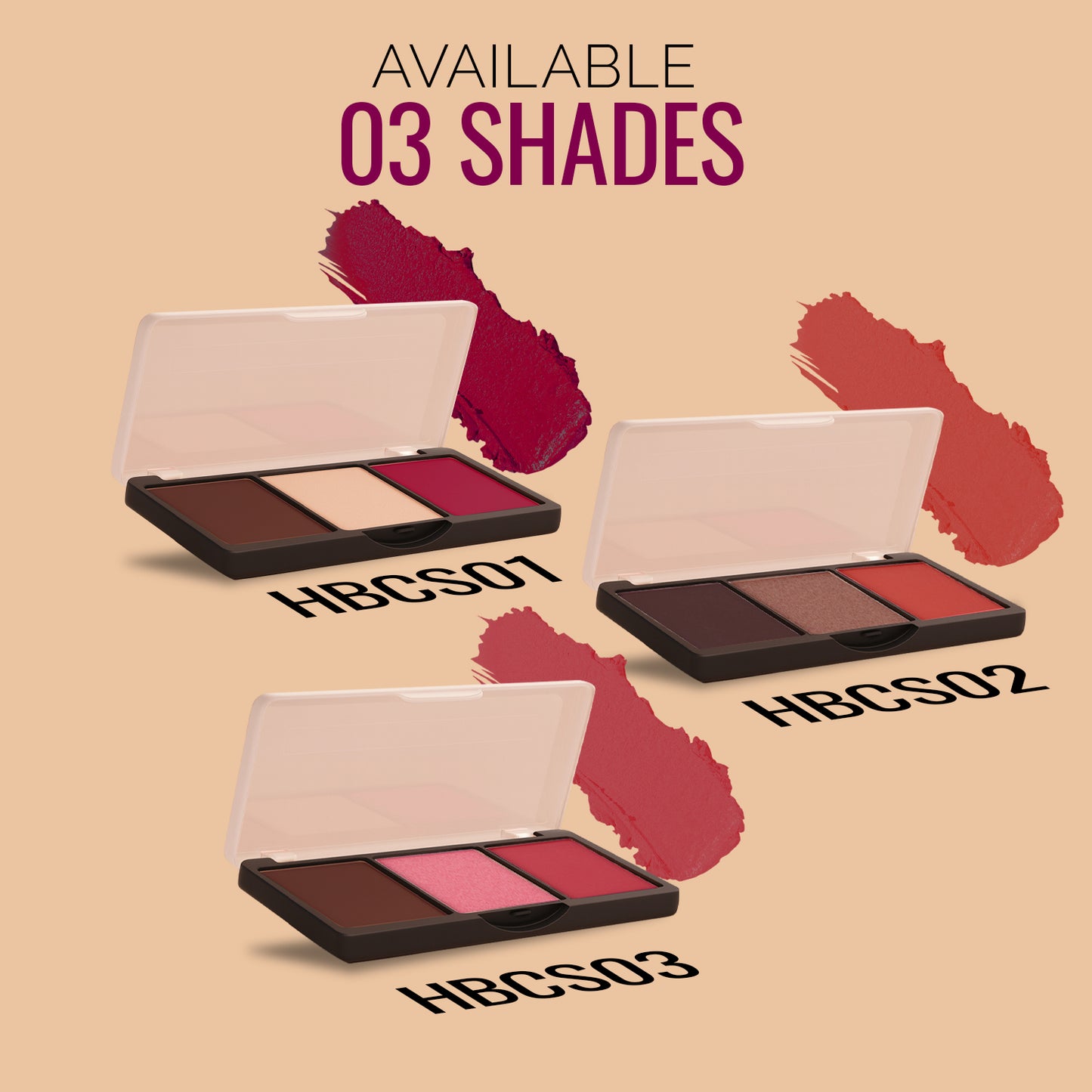 Saranghae 3 in 1  Contour Highlighter Blusher Palette For Glowing Radiance | Highly Pigmented And Easy To Blend Shades | 7g