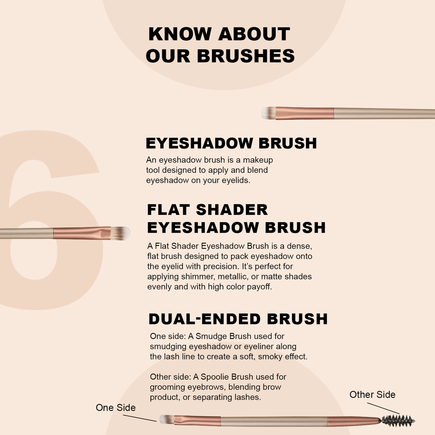 Pookie Picks 6-Piece Makeup Brush Set | Professional Face & Eye Brushes | Vegan, Cruelty-Free & Recyclable | Soft Bristles for Flawless Application