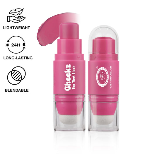 Cheekz Tap Tint & Blush – Dual-Ended Cream Blush Stick with Built-In Applicator – Long-Lasting, Blendable Formula for Natural Glow