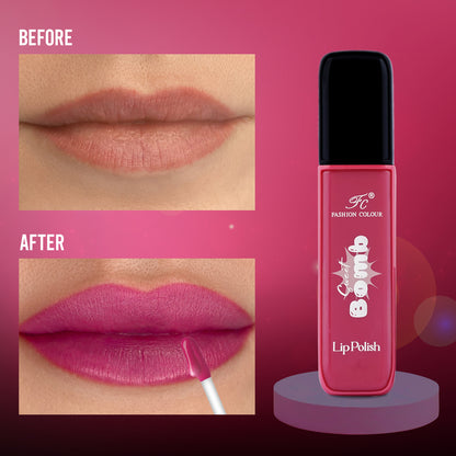 Sweet Bomb Lip Polish | Lip Gloss For Women | Upto 16 Hours | Matte Finish With Quick Dry Feature Gives you Vibrant Look | For Office/ Party Girlies | Available in 19 Shades Choose Your's