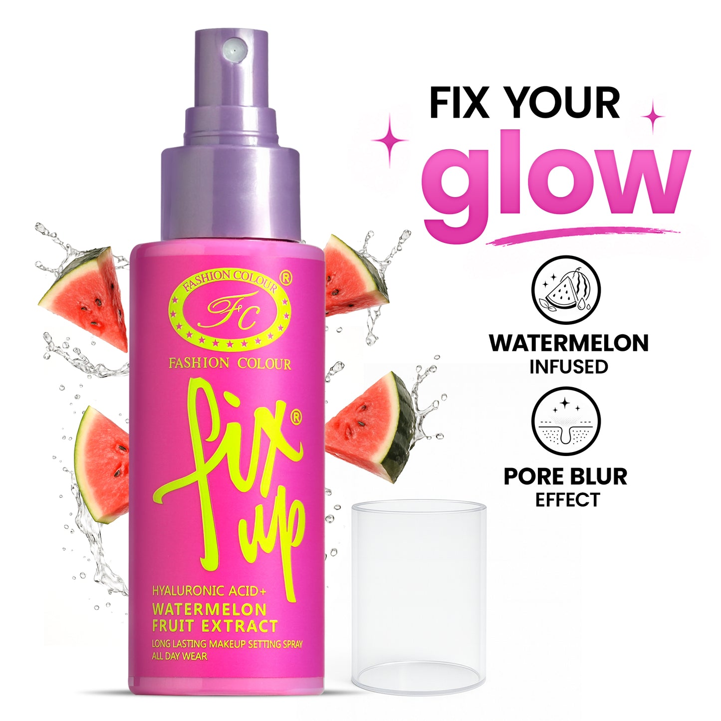 Fix up | Hyaluronic Acid+ | Watermelon Fruit Extract | Long Lasting make up | Setting Spray | All Day Wear | 80ml