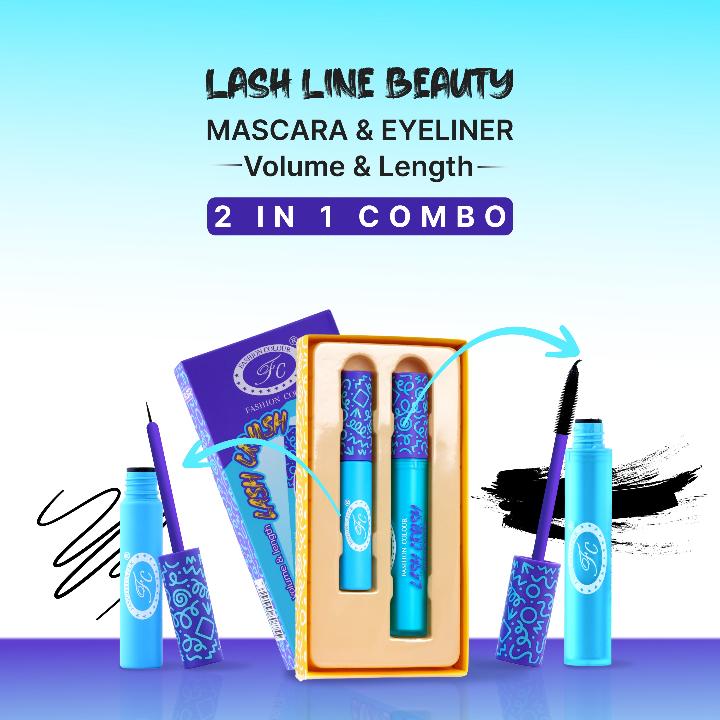 Lash Line Beauty Volume & Length 2 in 1 Mascara & Eyeliner (7gm+6ml)