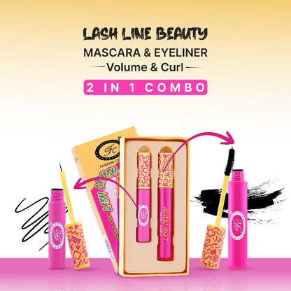 Lash Line Beauty Volume & Curly 2 in 1 Mascara & Eyeliner (7gm+6ml)