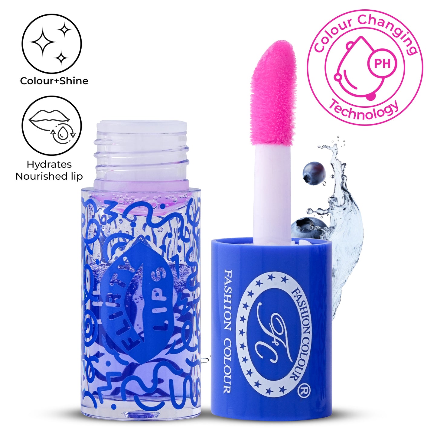 Flirty Lips Lip & Cheek oil for Women | Colour Changing PH Lip Oil | Infused with Skin Loving Ingredients | Long-Lasting Nourishment, Hydration, 4ml