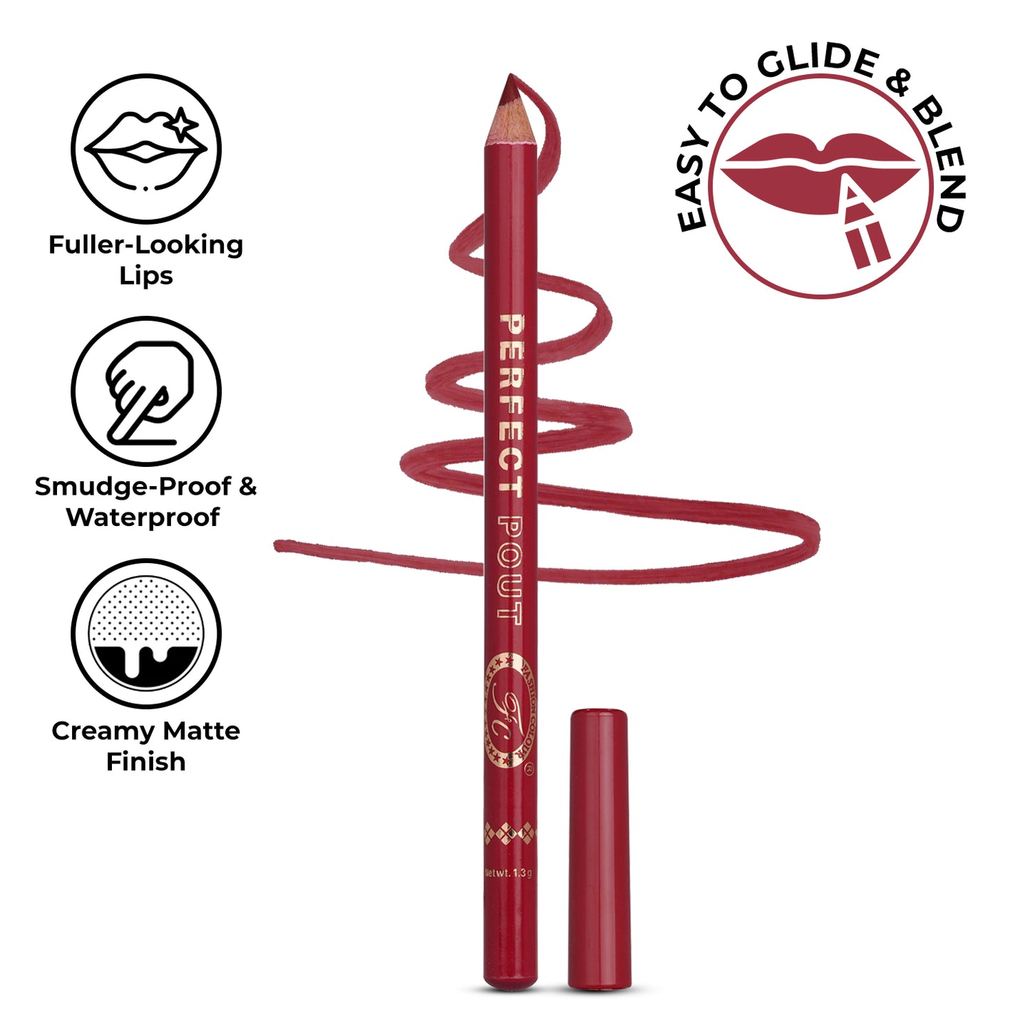 Perfect Pout Matte Lipliner | Glides on Smoothly | Matt Finish | Waterproof | Long-lasting | One Swipe Smooth Application