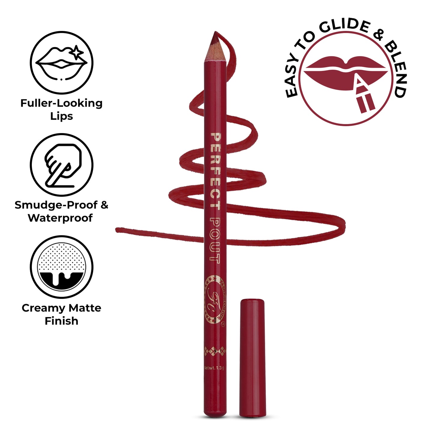 Perfect Pout Matte Lipliner | Glides on Smoothly | Matt Finish | Waterproof | Long-lasting | One Swipe Smooth Application