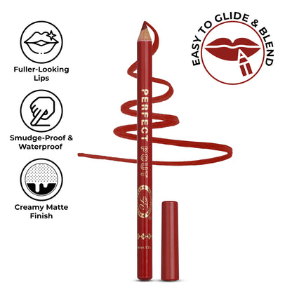 Perfect Pout Matte Lipliner | Glides on Smoothly | Matt Finish | Waterproof | Long-lasting | One Swipe Smooth Application