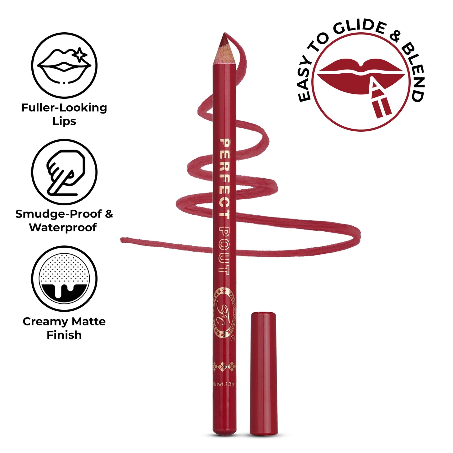 Perfect Pout Matte Lipliner | Glides on Smoothly | Matt Finish | Waterproof | Long-lasting | One Swipe Smooth Application