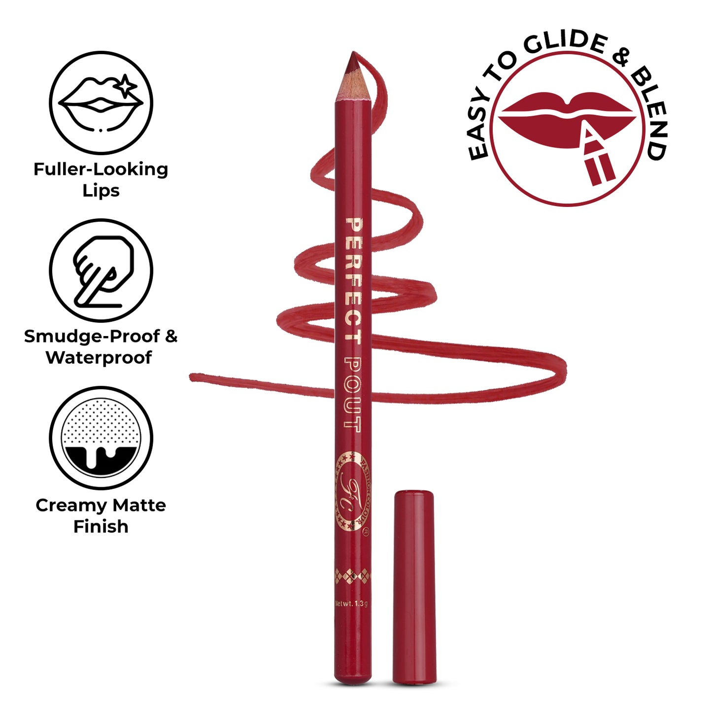 Perfect Pout Matte Lipliner | Glides on Smoothly | Matt Finish | Waterproof | Long-lasting | One Swipe Smooth Application