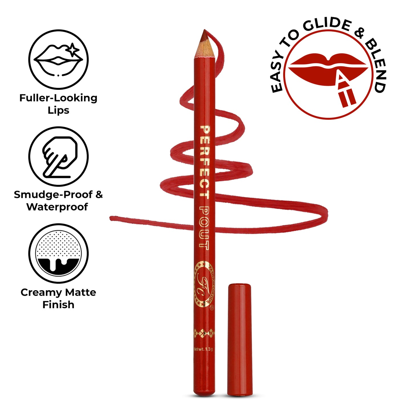 Perfect Pout Matte Lipliner | Glides on Smoothly | Matt Finish | Waterproof | Long-lasting | One Swipe Smooth Application