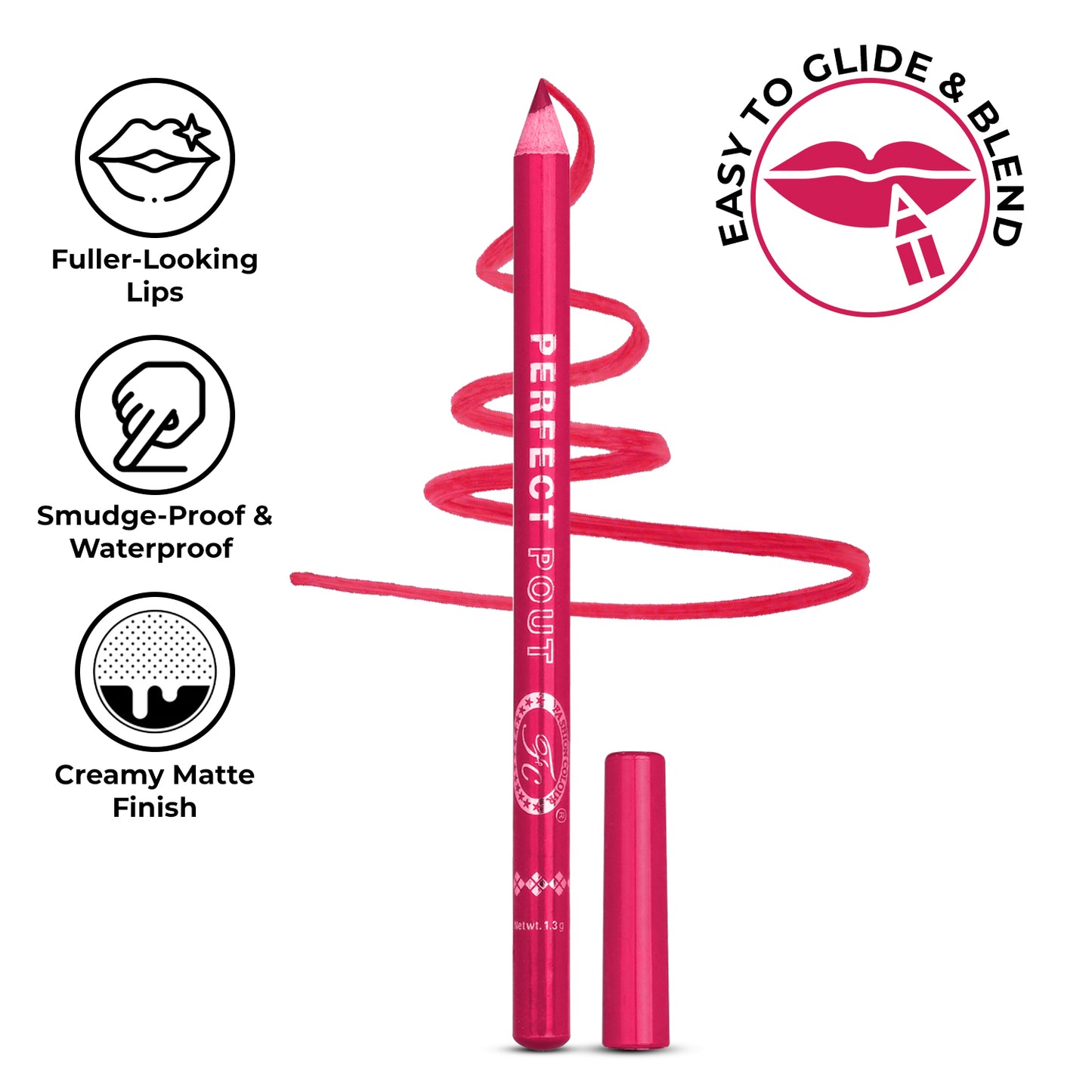 Perfect Pout Matte Lipliner | Glides on Smoothly | Matt Finish | Waterproof | Long-lasting | One Swipe Smooth Application