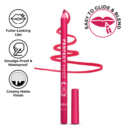 Perfect Pout Matte Lipliner | Glides on Smoothly | Matt Finish | Waterproof | Long-lasting | One Swipe Smooth Application