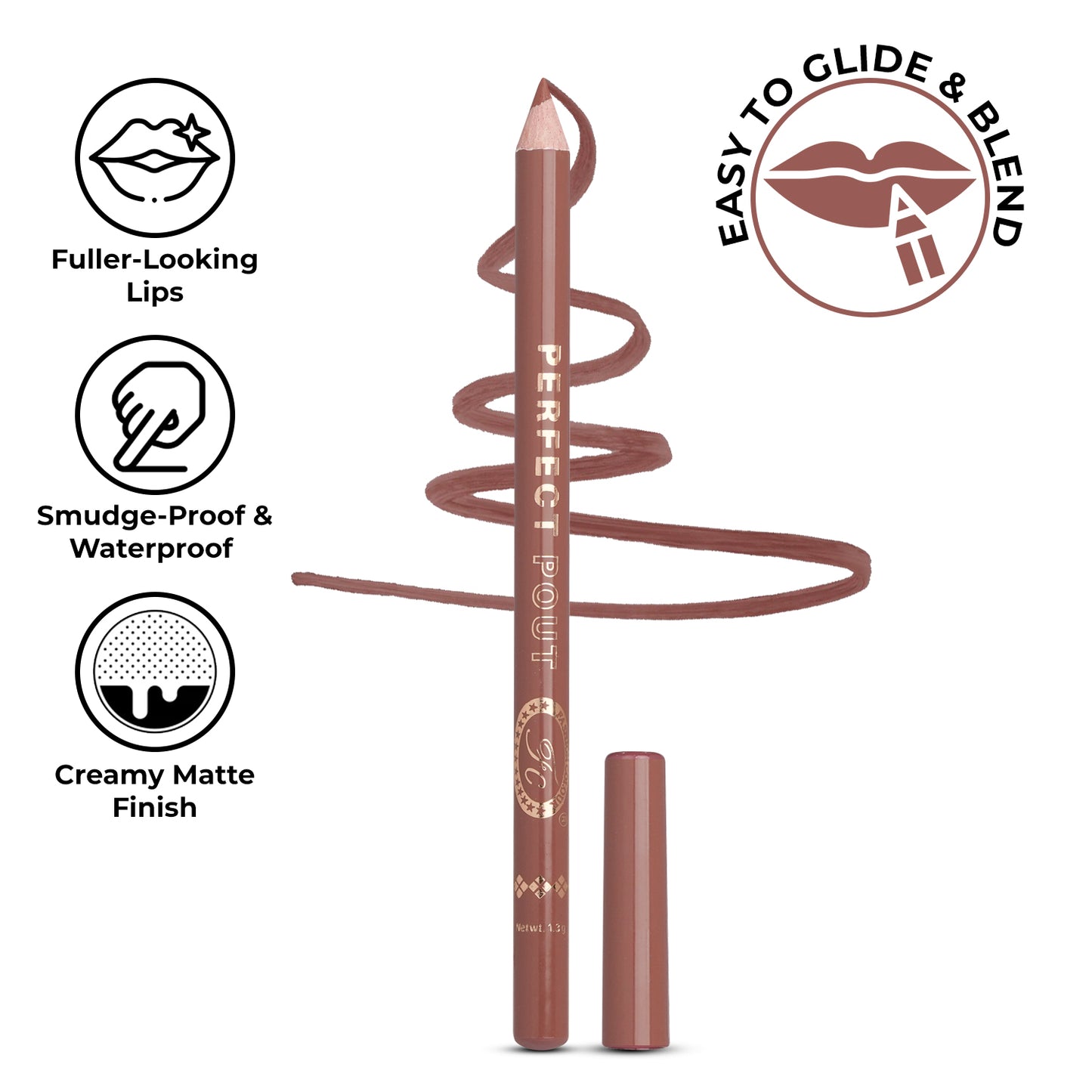 Perfect Pout Matte Lipliner | Glides on Smoothly | Matt Finish | Waterproof | Long-lasting | One Swipe Smooth Application