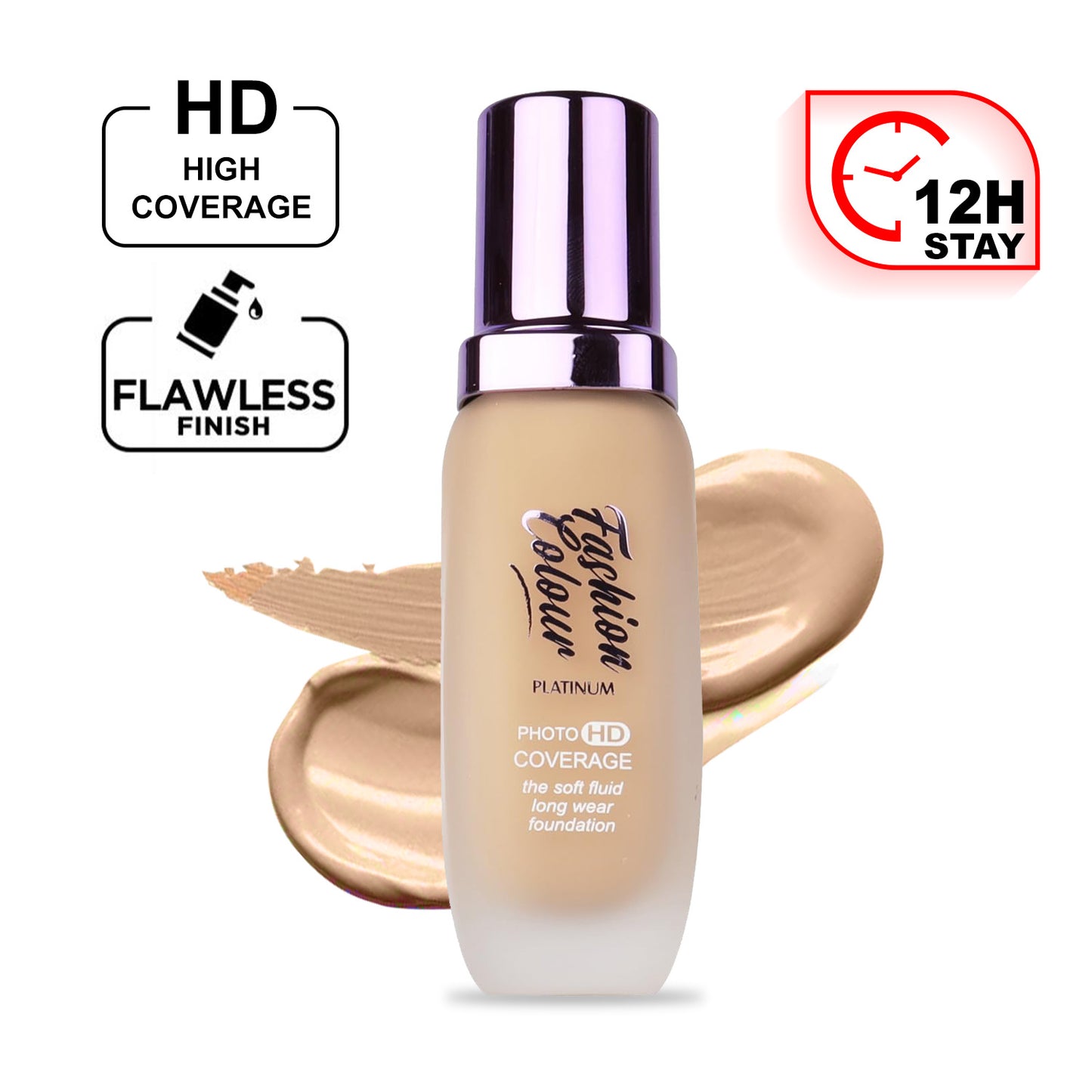 Platinum The Soft Fluid Long Wear Foundation, With Photo HD Coverage , 45ml