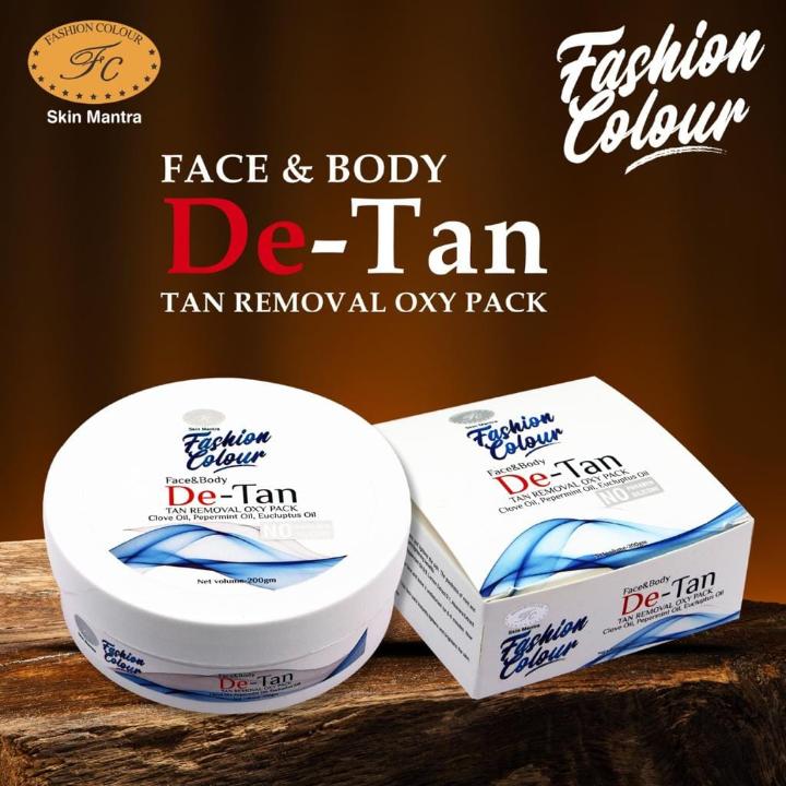 Face and Body De-Tan, Tan Removal Oxy Pack With Clove Oil, Peppermint Oil, Eucalyptus Oil, 200gm