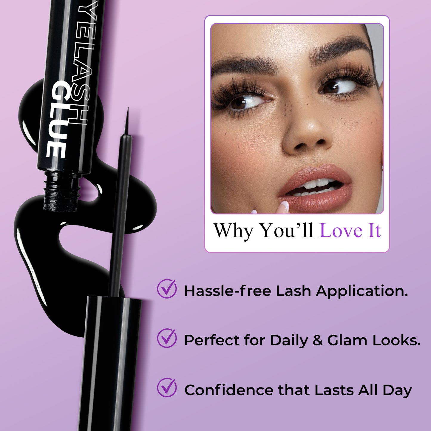 Eyelash Glue – Long Lasting, Strong Hold, Waterproof, Quick Dry Formula (5ml)