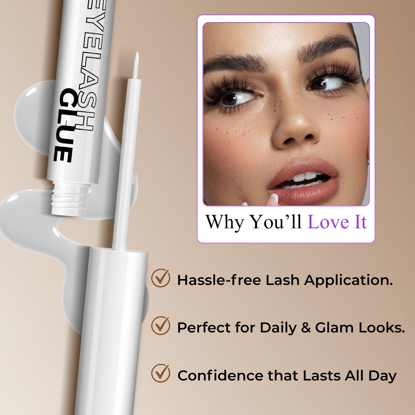 Eyelash Glue – Long Lasting, Strong Hold, Waterproof, Quick Dry Formula (5ml)