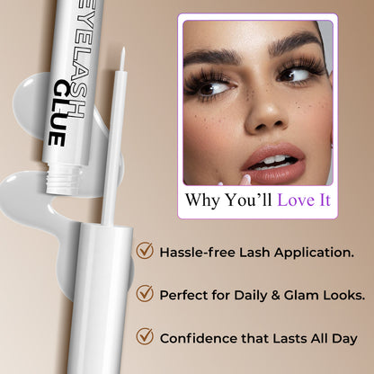 Eyelash Glue – Long Lasting, Strong Hold, Waterproof, Quick Dry Formula (5ml)