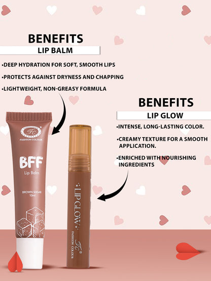 BFF Lip Balm (BROWN SUGAR- 10ml) & Pretty Lip Glow Lipstick (Terracotta, 3ML)