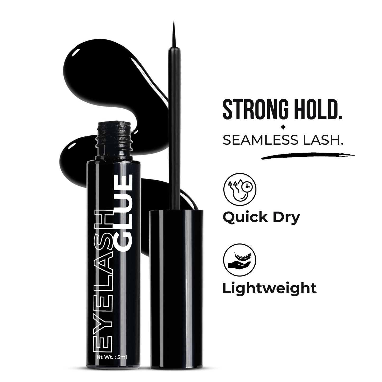 Eyelash Glue – Long Lasting, Strong Hold, Waterproof, Quick Dry Formula (5ml)